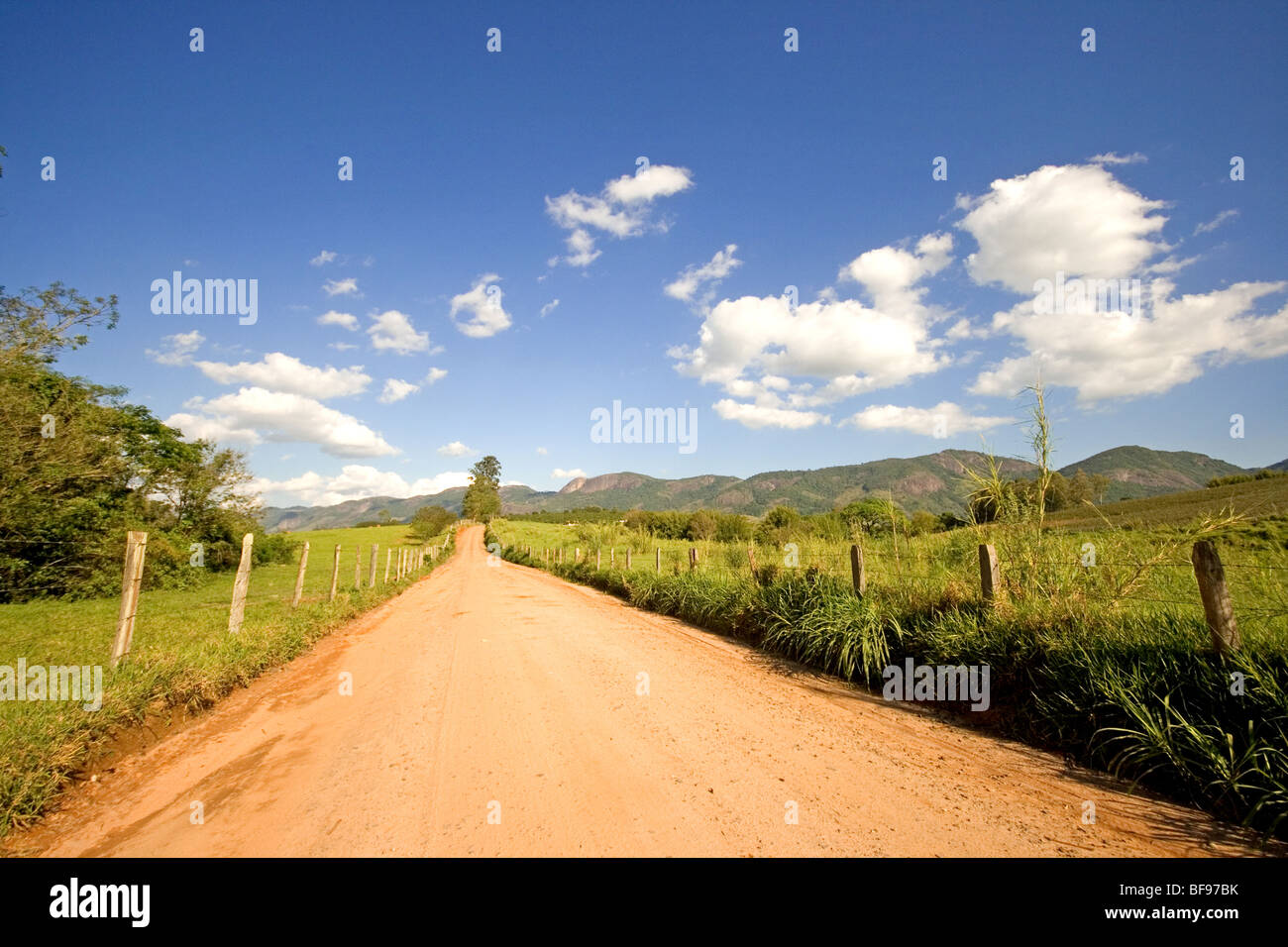 Dirt road and blue sky Stock Photo - Alamy