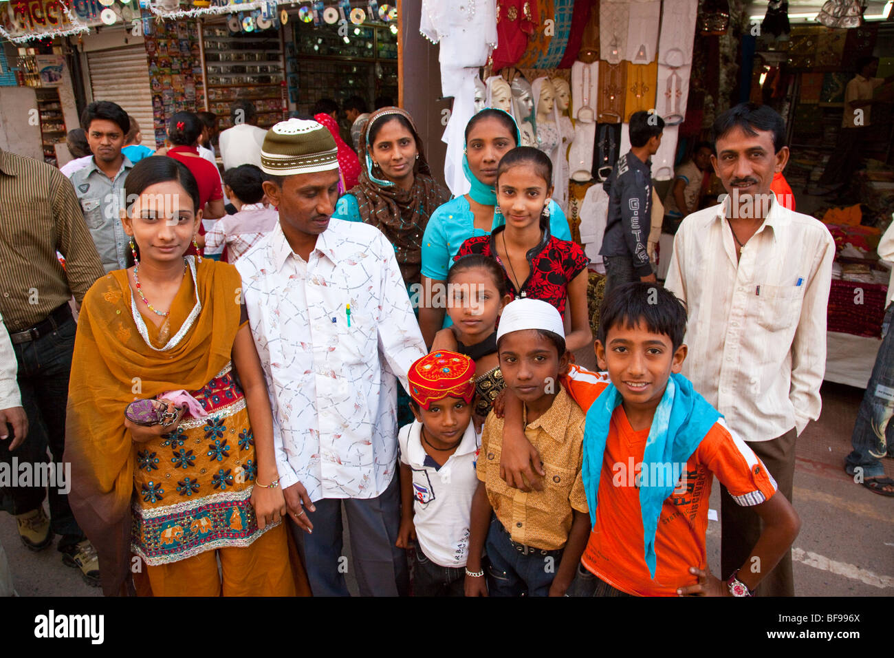 Muslim family in Ajmer in Rajasthan India Stock Photo
