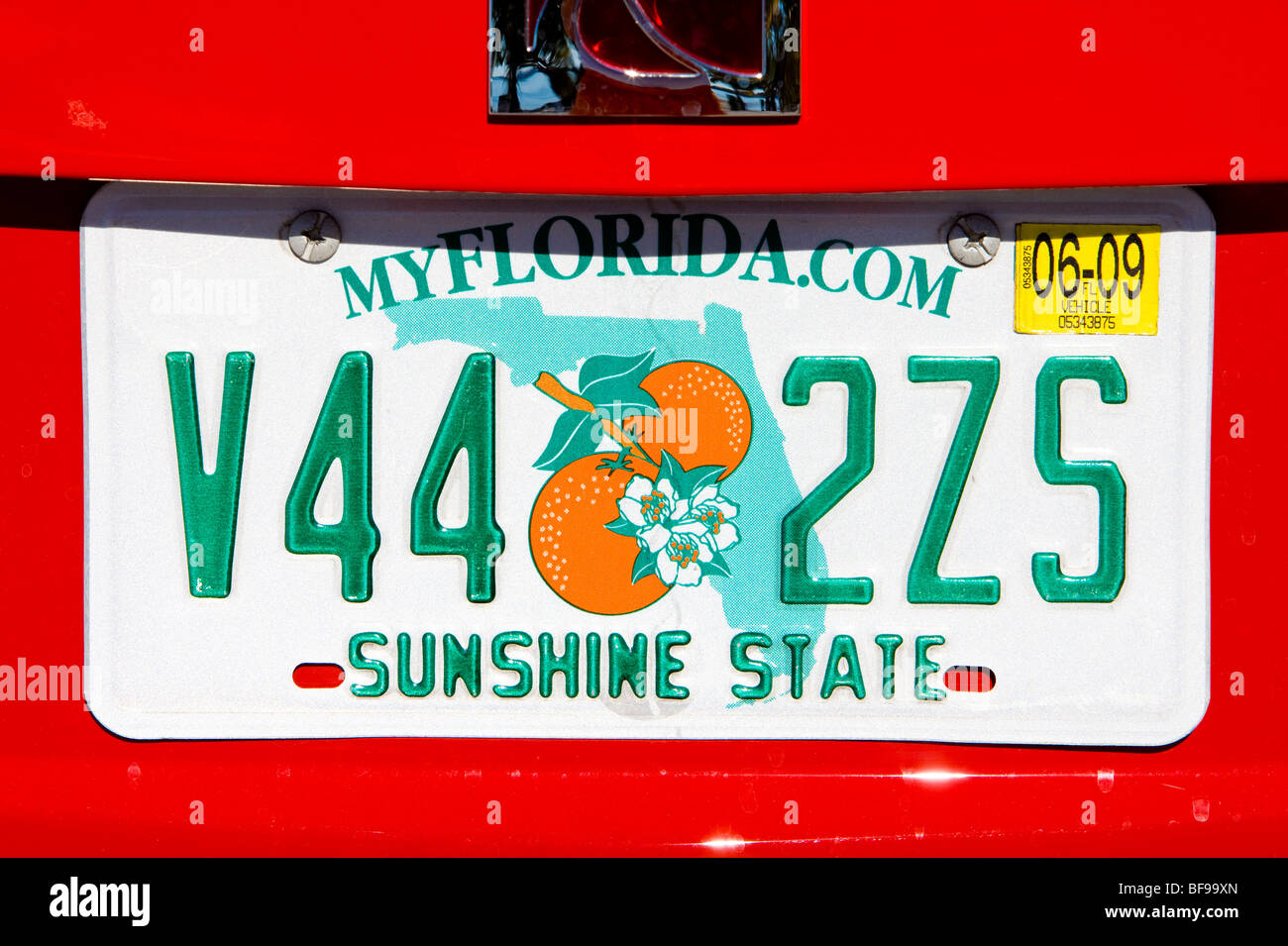 registration number, Florida, USA Stock Photo