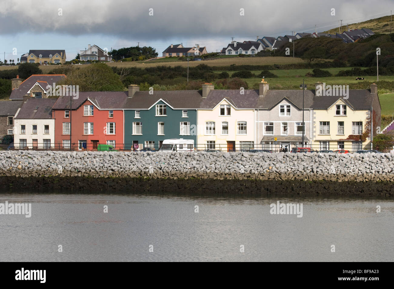 traditional colourful irish houses on the seafront in Dingle town