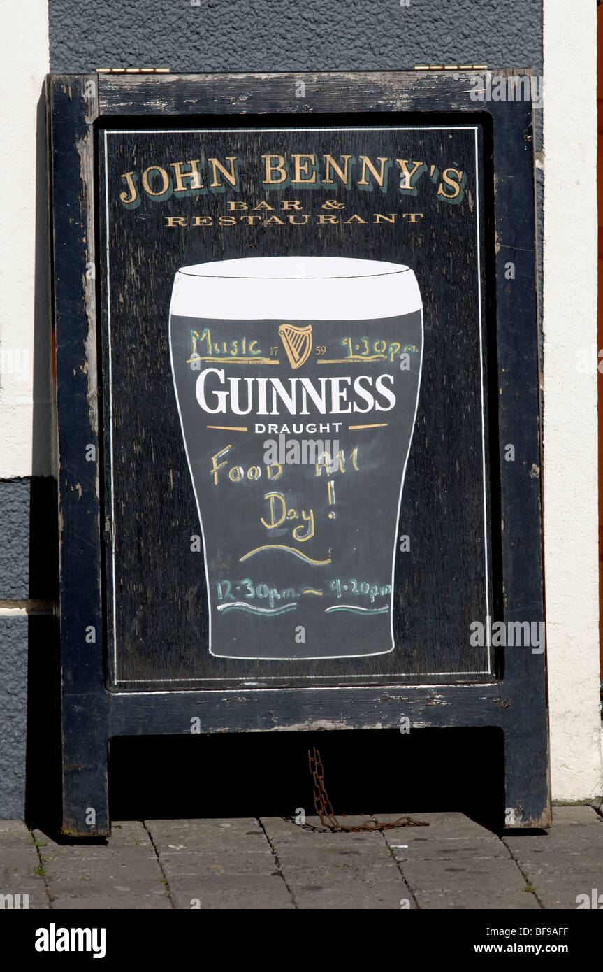 traditional Irish pub signs in southwest Ireland Stock Photo