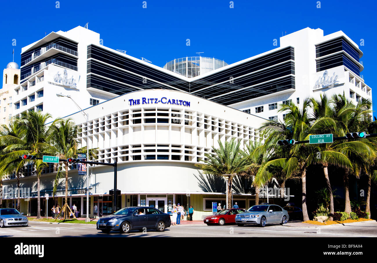 The Ritz-Carlton hotel, The Art Deco District, Miami Beach, Florida, USA Stock Photo