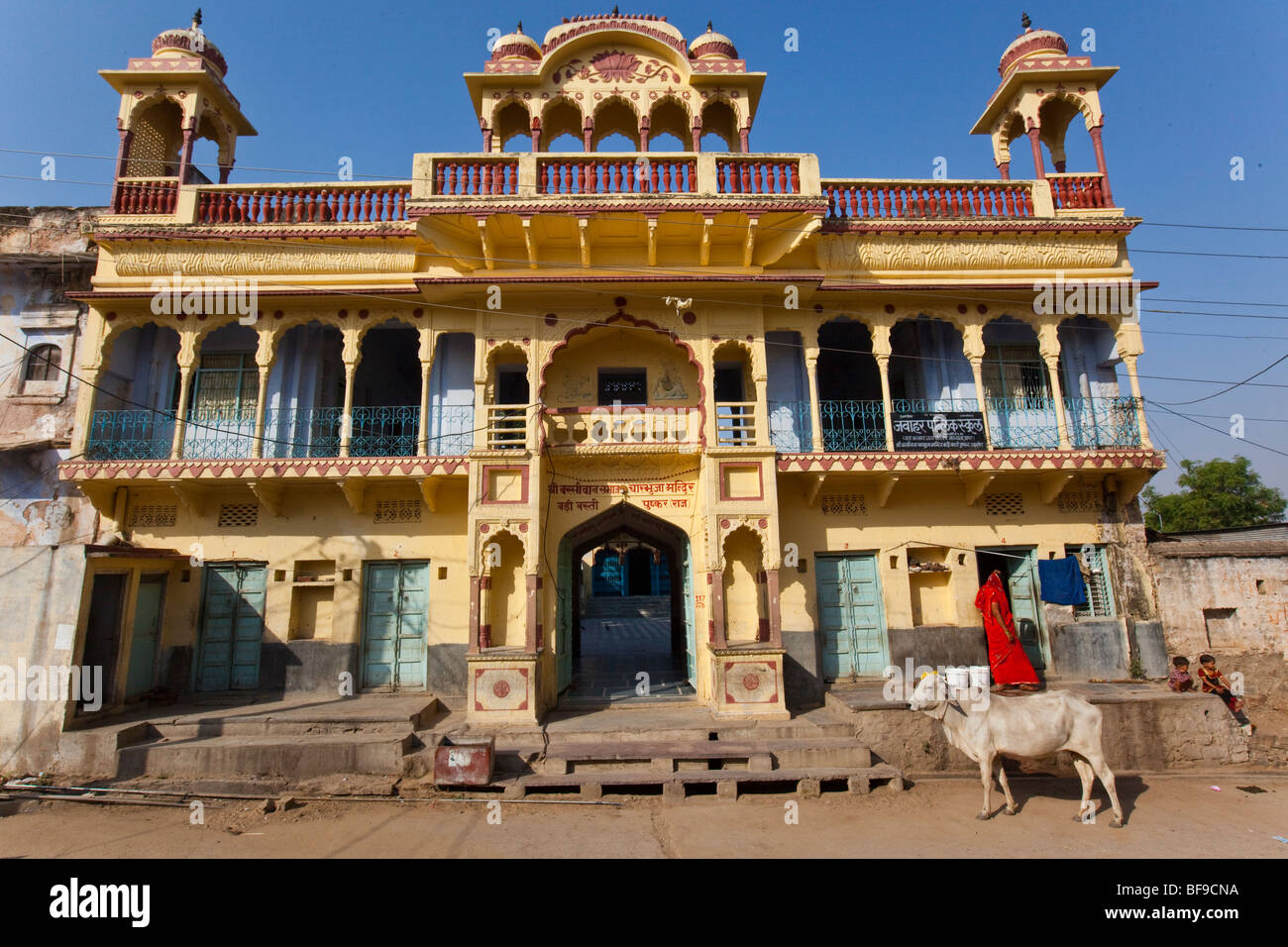 Haveli in Pushkar in Rajasthan India Stock Photo