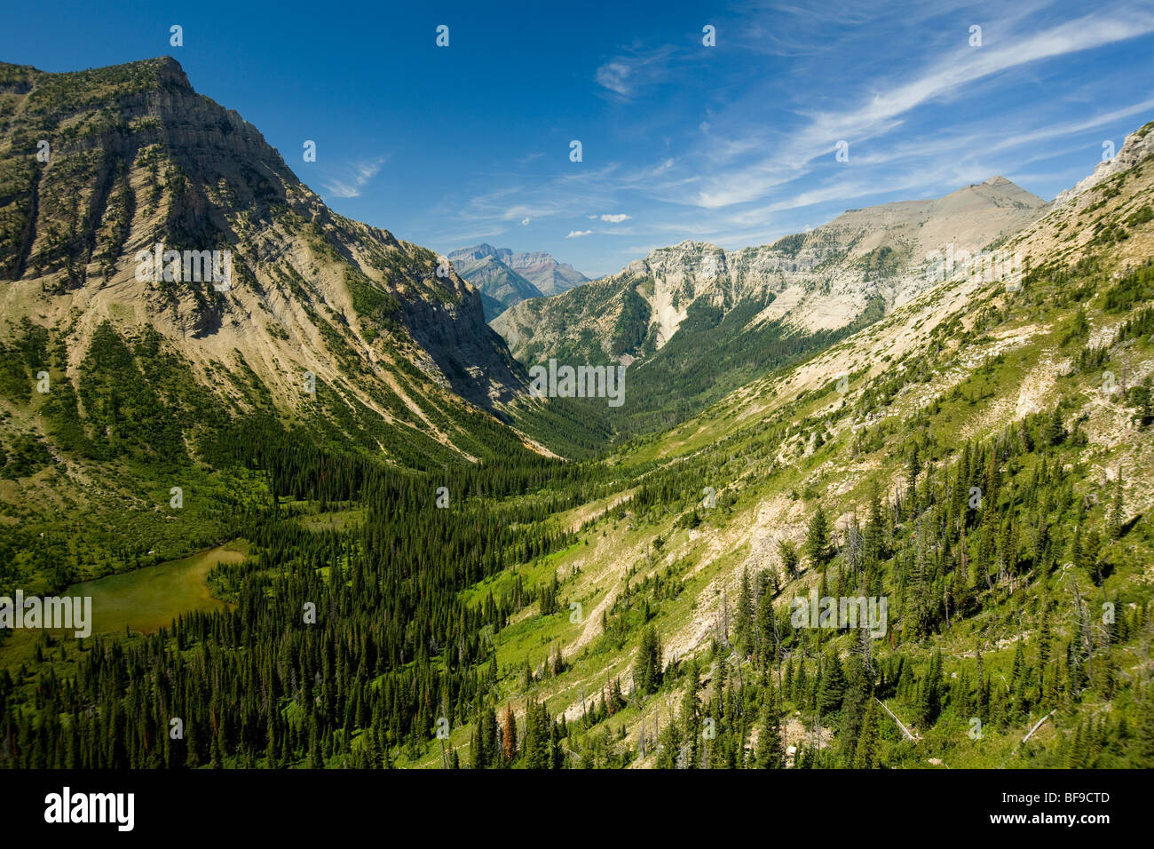 view from the Crypt Lake trail, Waterton Lakes National Park, Alberta, Canada Stock Photo