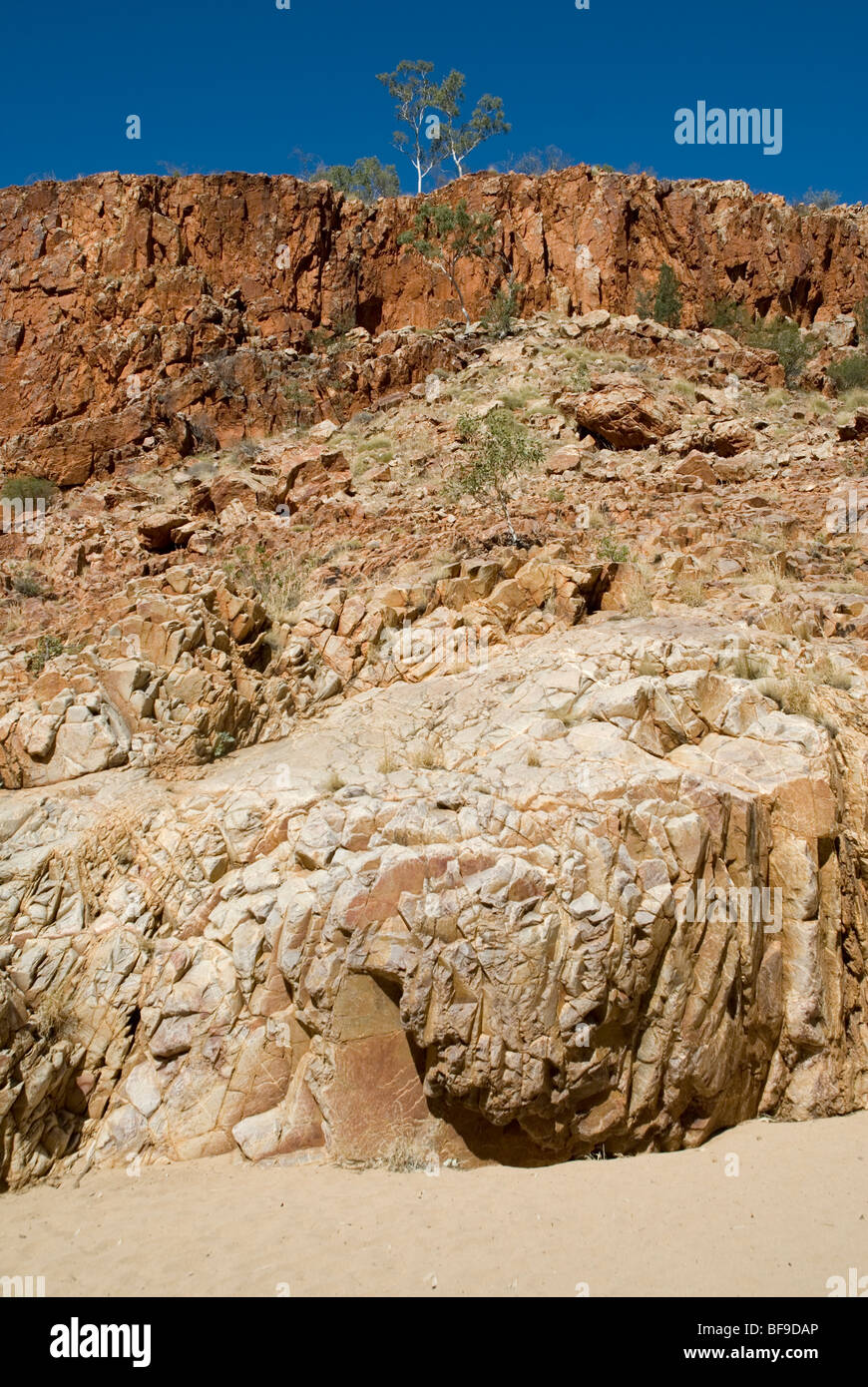 Gorge wall, Ormiston Gorge, MacDonnell Ranges, Central Australia Stock Photo