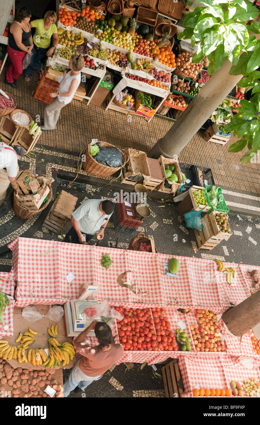 The fruit and vegetable market, Funchal, Madeira Stock Photo