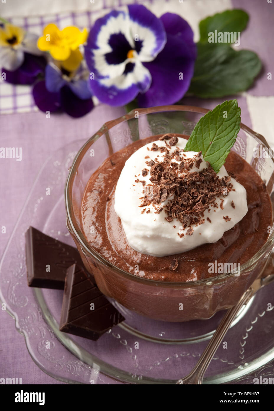 Chocolate mousse Stock Photo