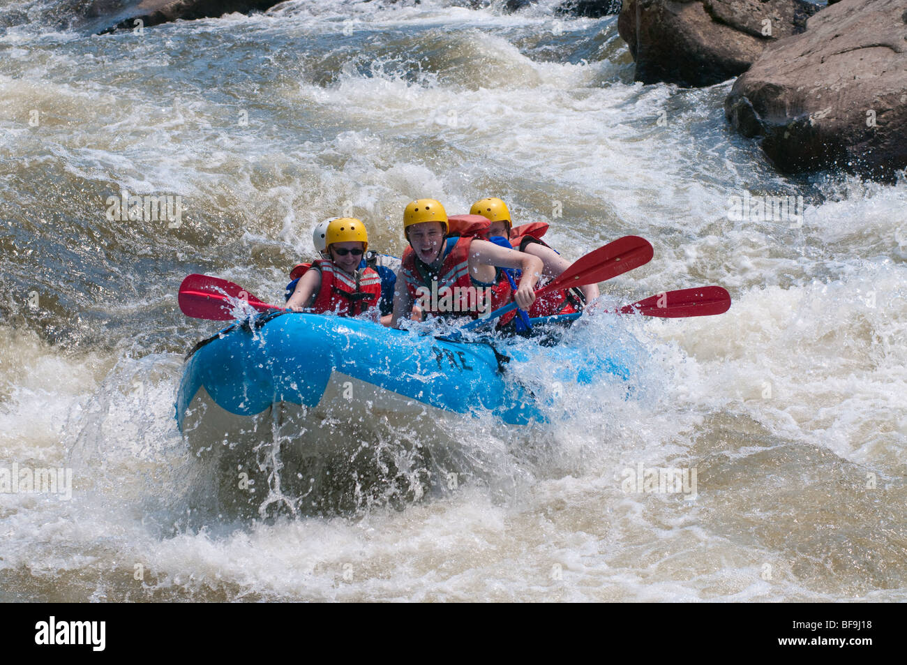 Whitewater on the Upper Youghageny River near Friendsville MD Stock Photo