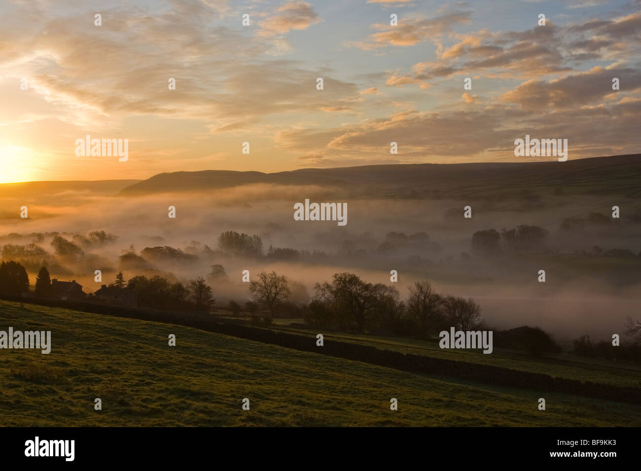 North Yorkshire Moors Swaledale Near Reeth Stock Photo