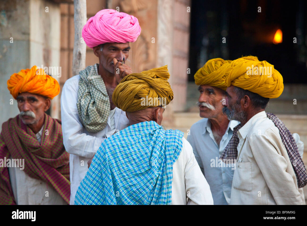 Rajput men during the Camel Fair in Pushkar in Rajasthan India Stock Photo