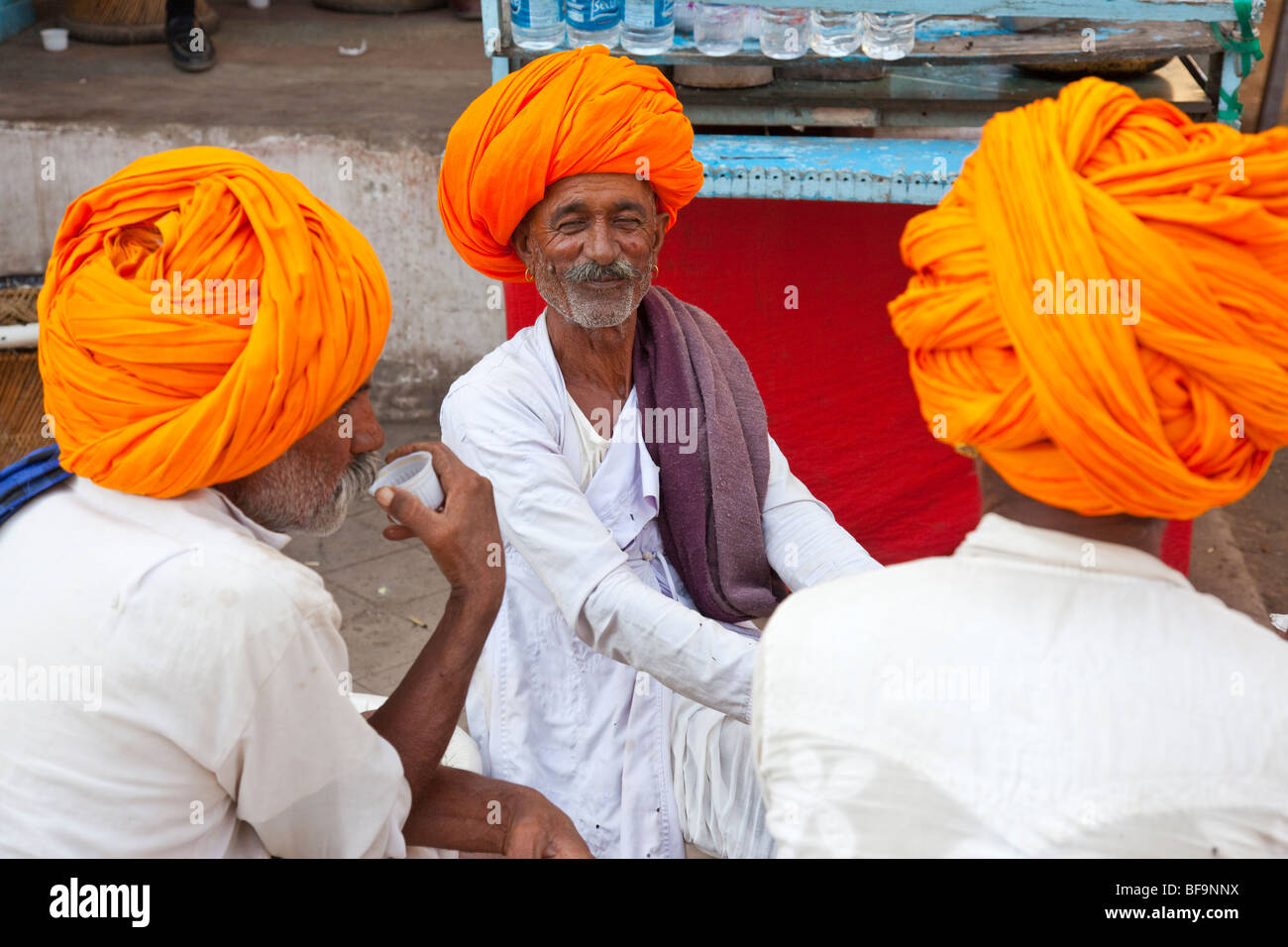 Rajput men at the Camel Fair in Pushkar in Rajasthan India Stock Photo
