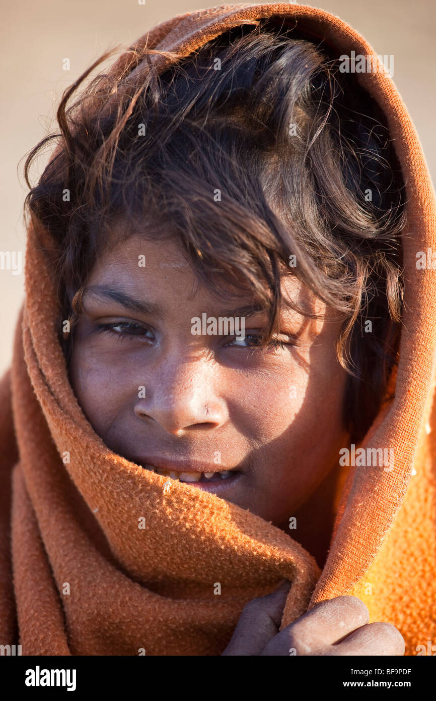 Young girl at the Camel Fair in Pushkar in Rajasthan India Stock Photo -  Alamy