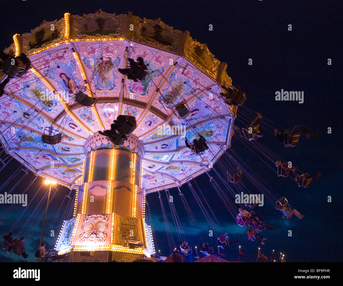 A ride at Goose Fair in Nottingham, Nottinghamshire England UK Stock ...