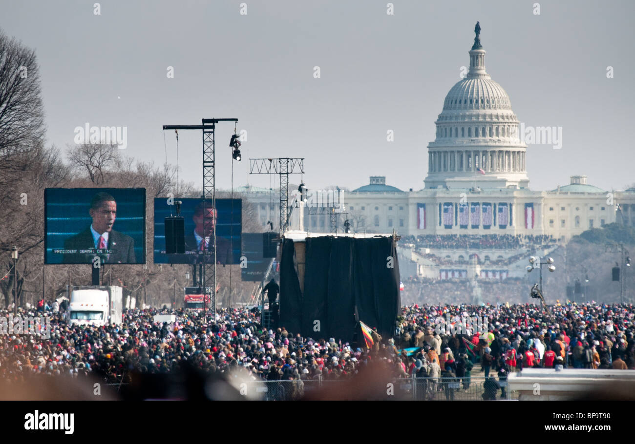 Barack Obama Inauguration 2009- Washington DC Stock Photo