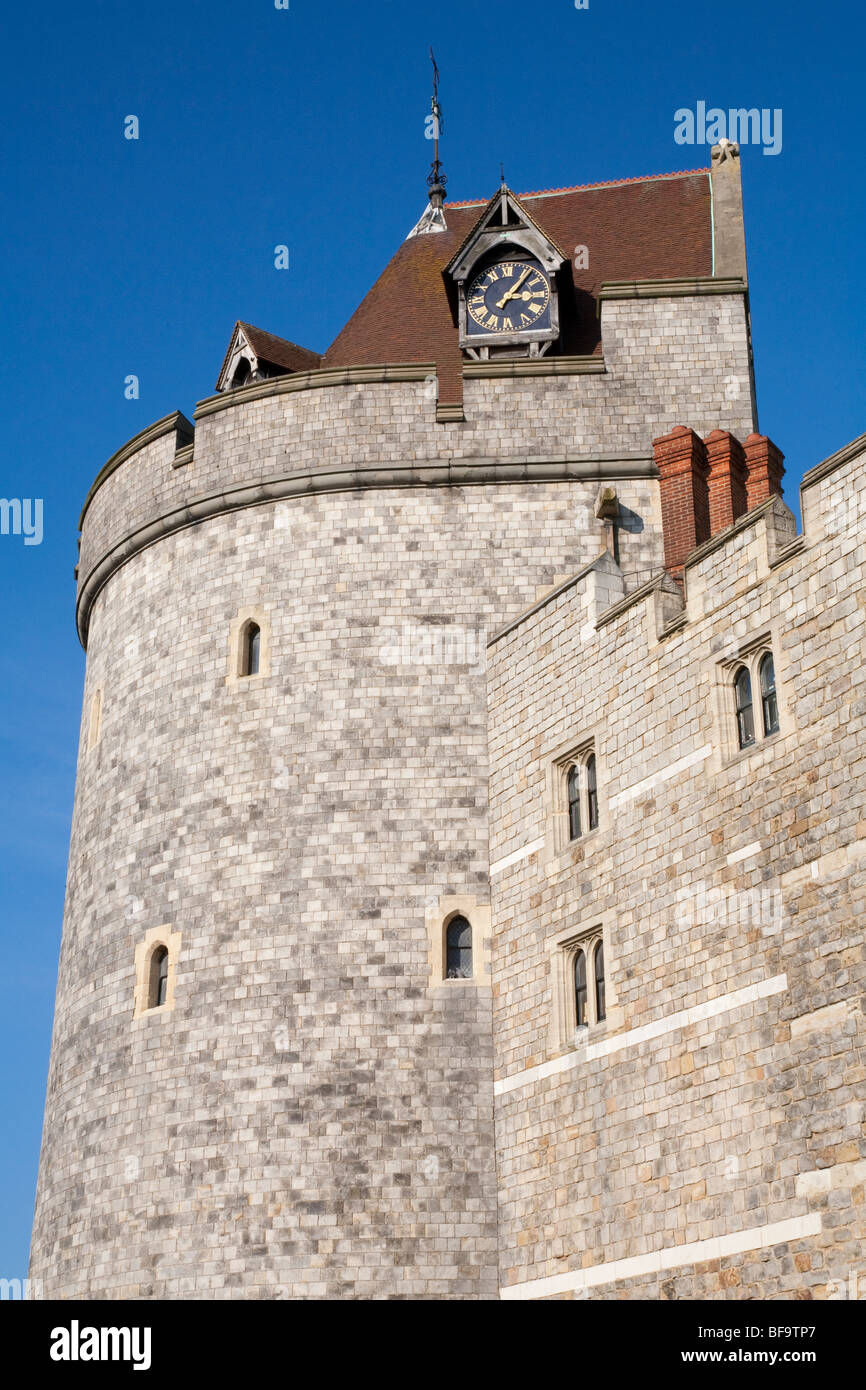 Windsor Castle tower with clock, Windsor UK Stock Photo Alamy