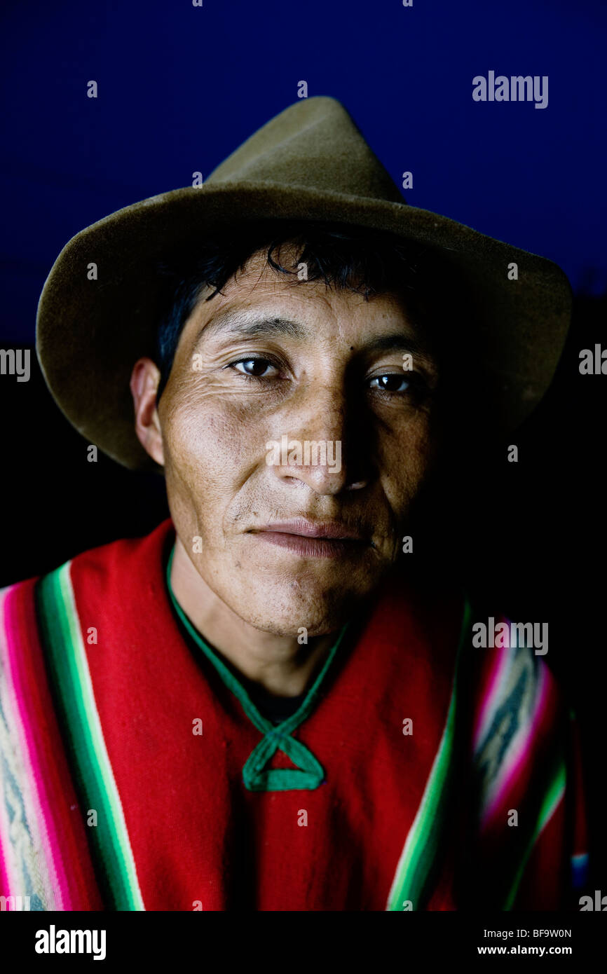 Kallawaya-shaman (herbal medicine man) in Charazani, Bolivia Stock ...