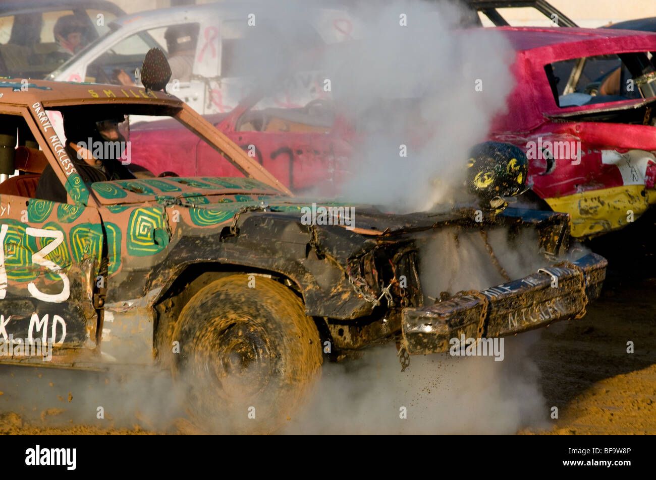 Silver Hill Lions Club Demolition Derby , Budds Creek Maryland Stock