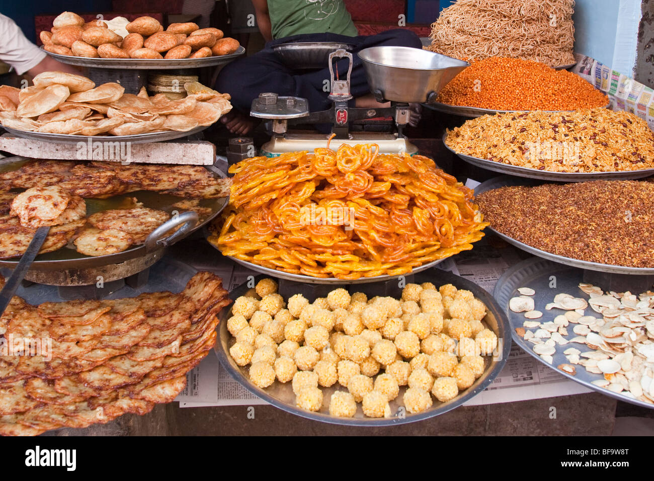 Indian sweets in Pushkar in Rajasthan India Stock Photo