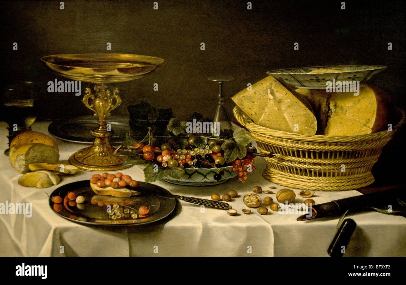 Still Life of a Banquet Pice, Pieter Claesz,1623  Museum Netherlands Stock Photo