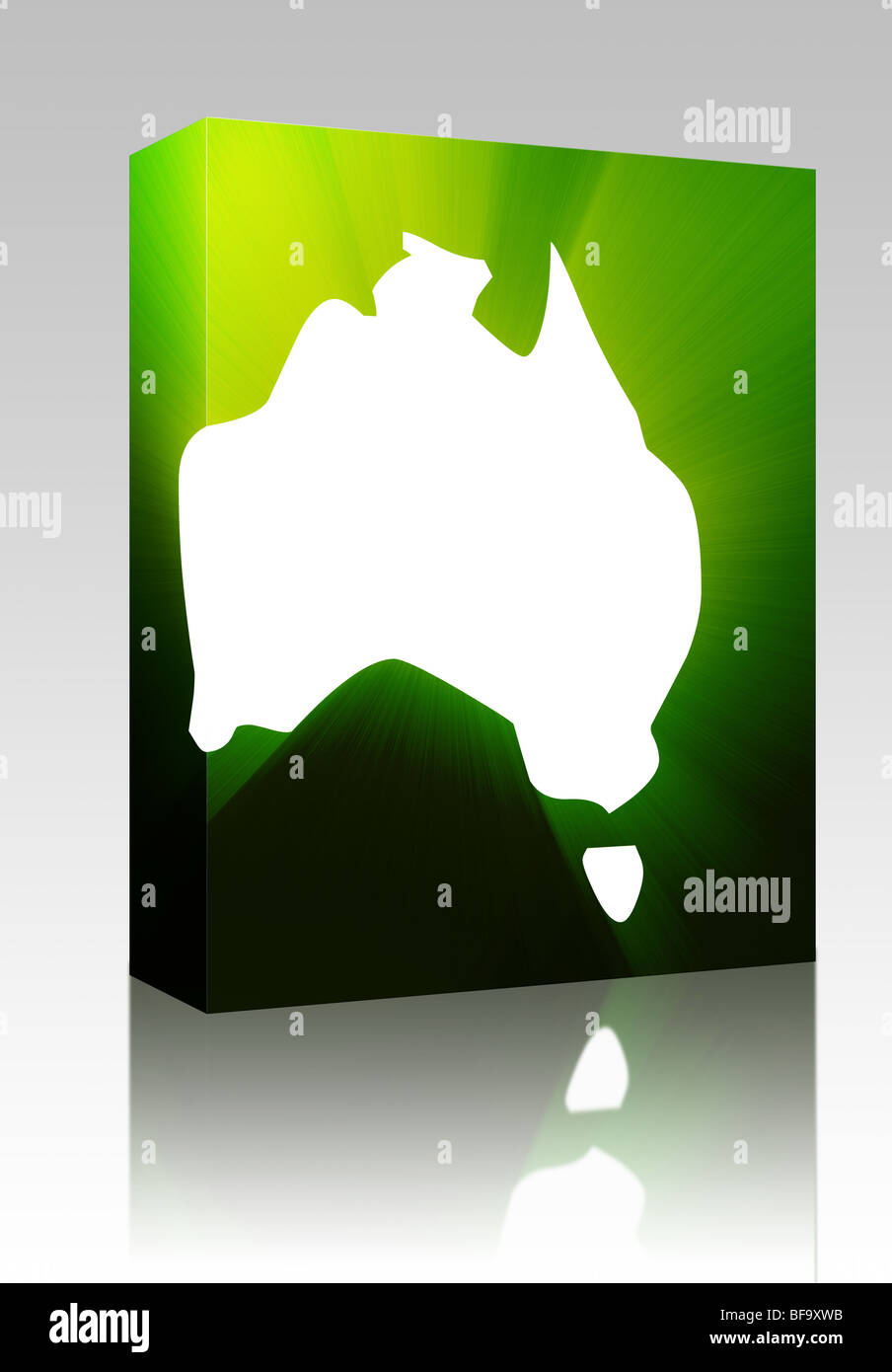Software package box Map of Australia, abstract graphical design ...