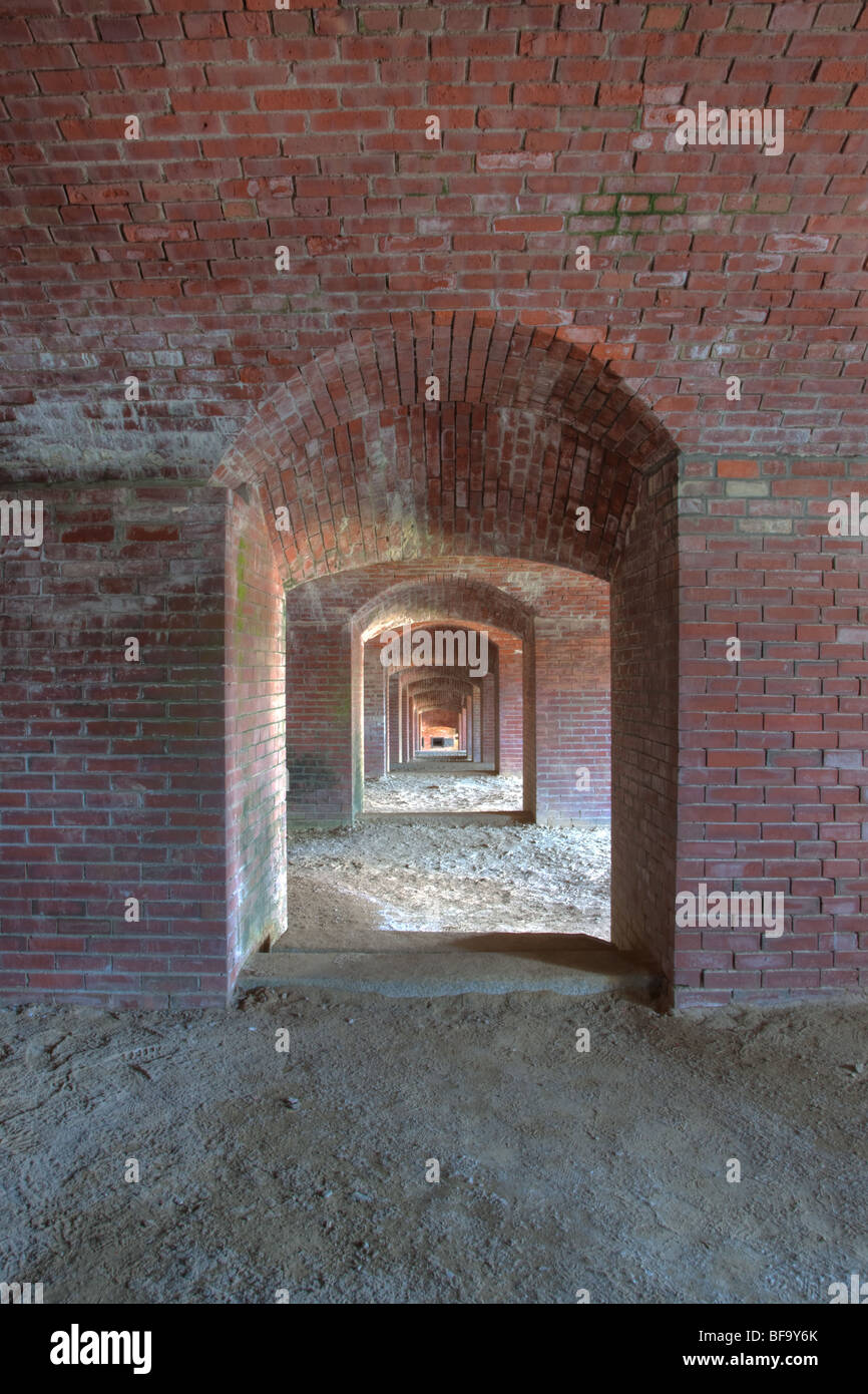 Interior passageways of Fort Knox in Fort Knox State Park, Prospect, Maine. Stock Photo