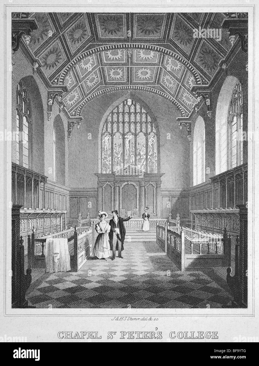 Peterhouse, Cambridge – Chapel interior Stock Photo