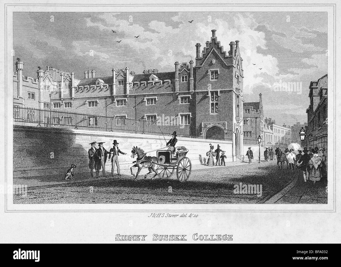 Sidney Sussex College, Cambridge – View from Sidney Street Stock Photo