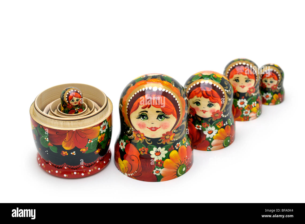 Russian Nesting Dolls -  Matryoshki Stock Photo