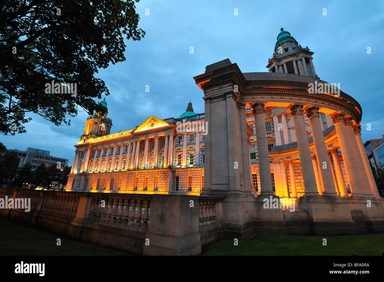 night time photo of City Hall,Belfast,Co.Antrim, Northern Ireland Stock Photo