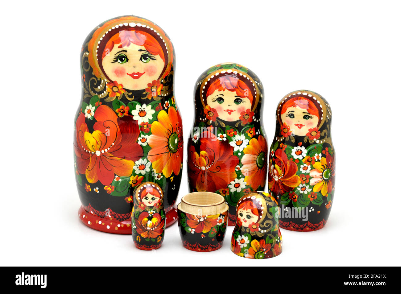 Russian Nesting Dolls -  Matryoshki Stock Photo