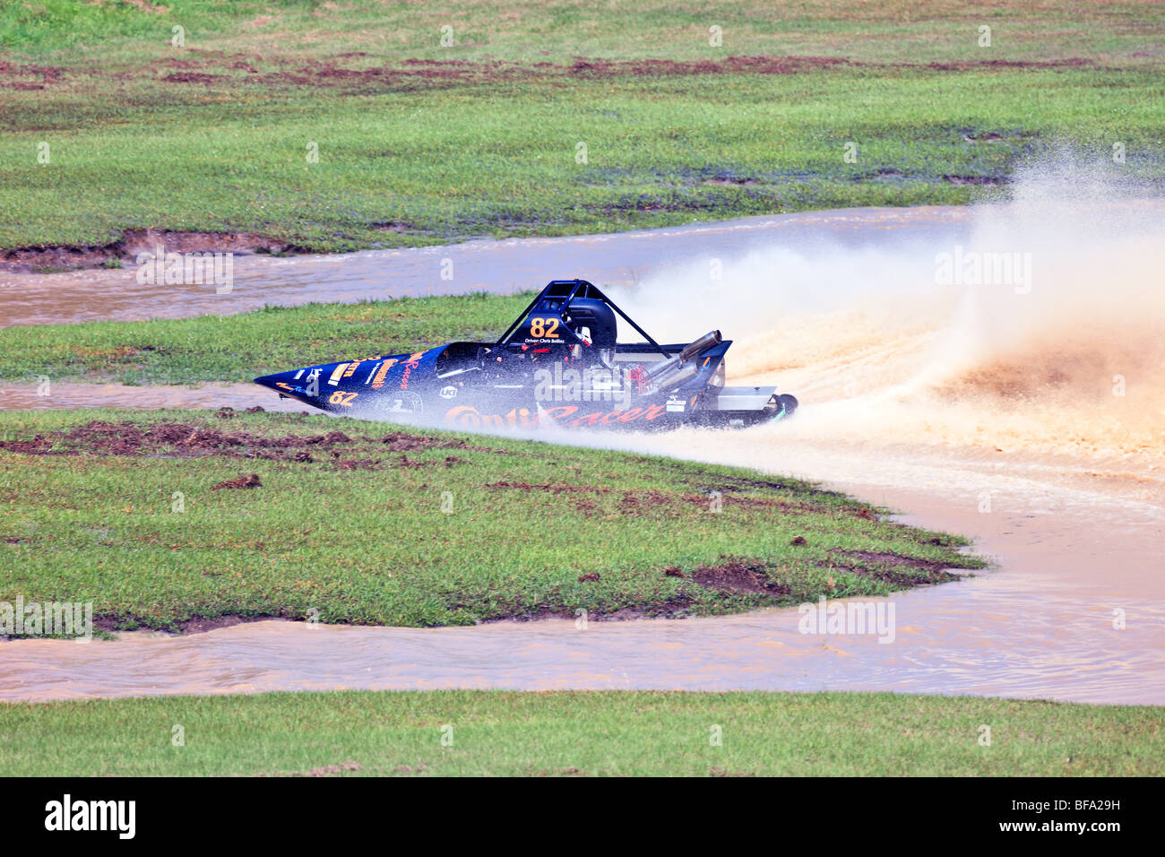 Australian Jet Sprint Boat championship timed sprint runs on enclosed
