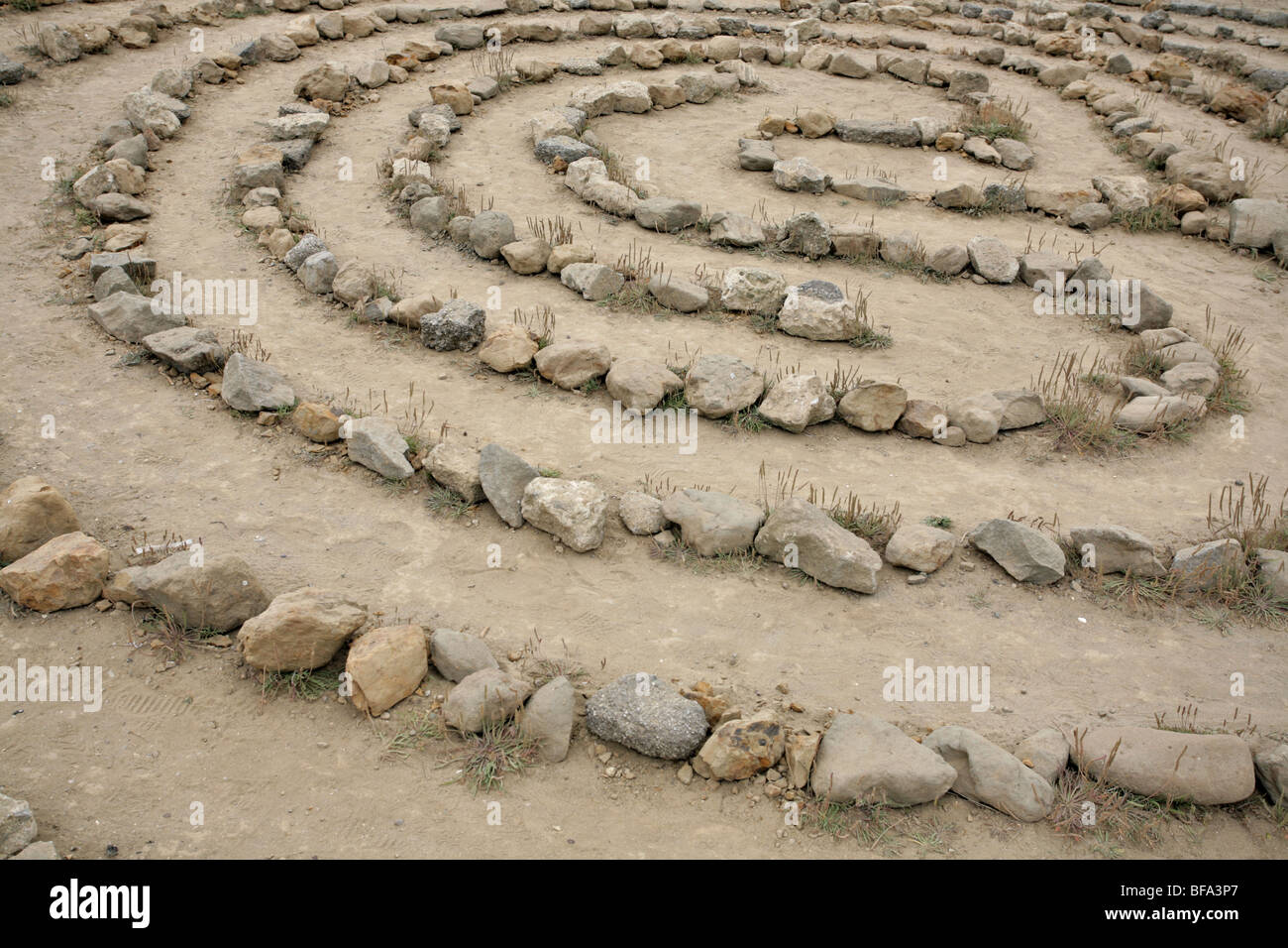 Mysterious maze of rocks, Half Moon Bay, California. Stock Photo