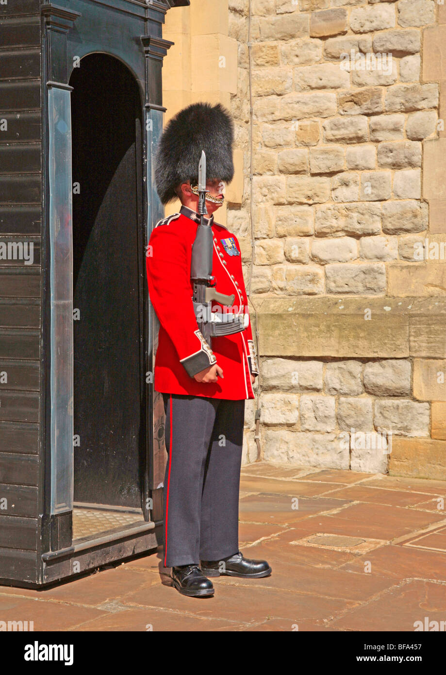Guard at Waterloo Barracks at the Tower of London, Great Britain Stock Photo