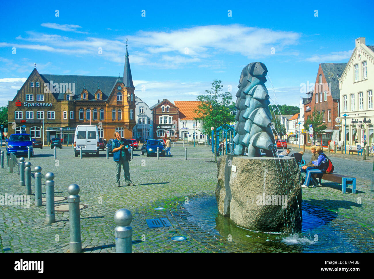 market square of Bredstedt, Schleswig-Holstein, Germany Stock Photo
