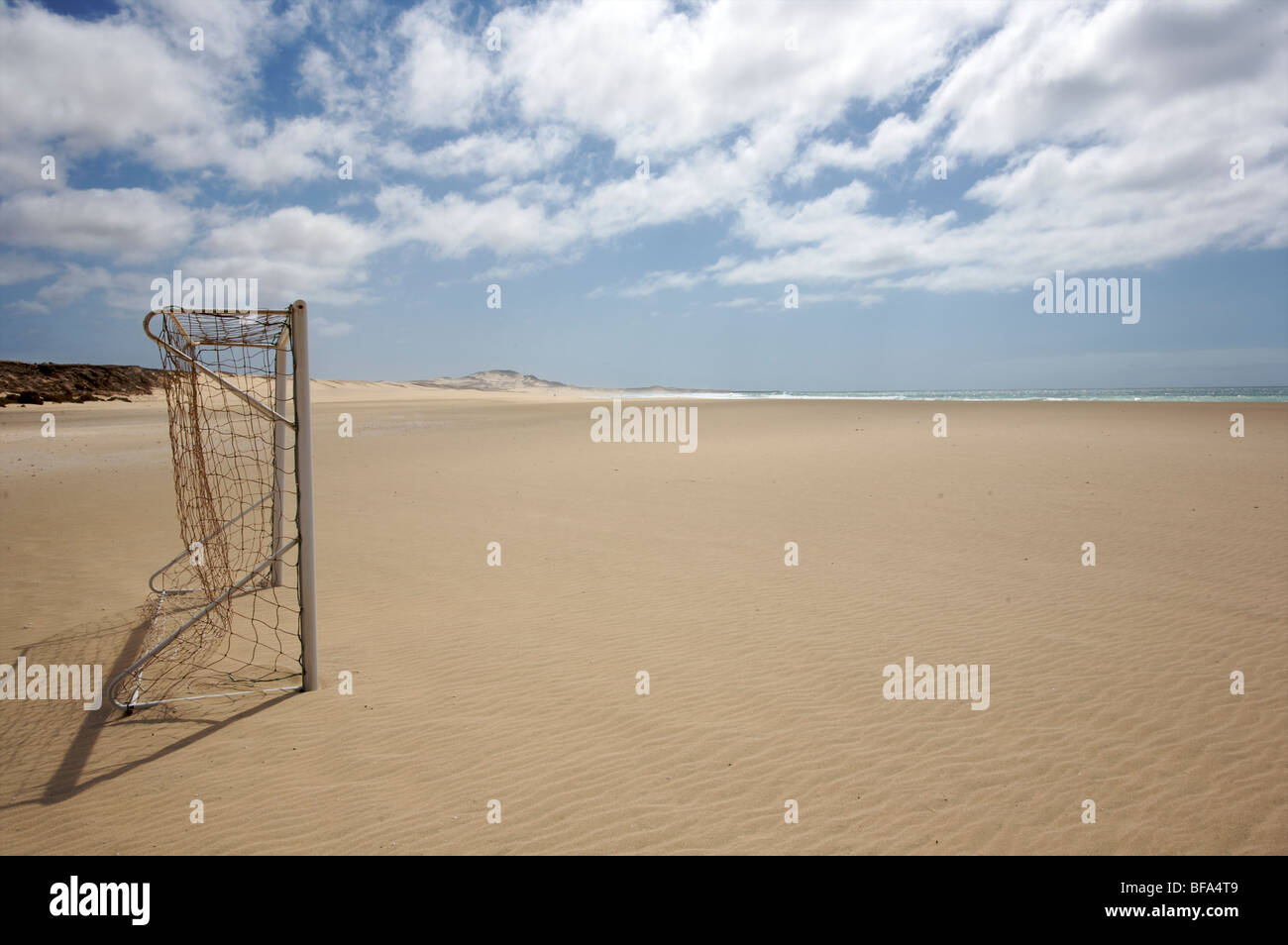 The beach Praia de Chavez, on the west coast of Boa Vista, Cape-Verde Stock Photo