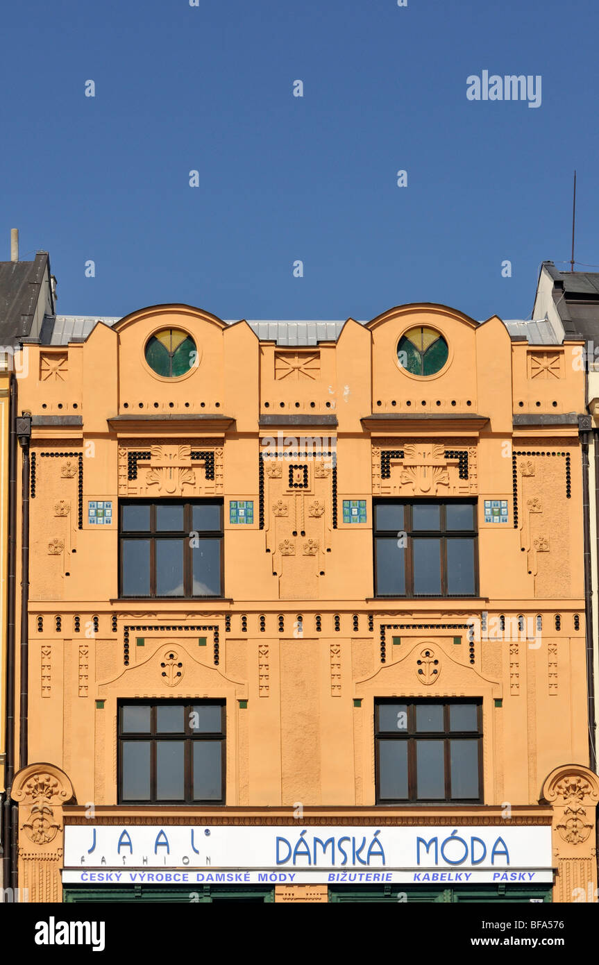 Detail of Facades of Houses, Grand Square (Velke namesti) in Stock Photo -  Alamy