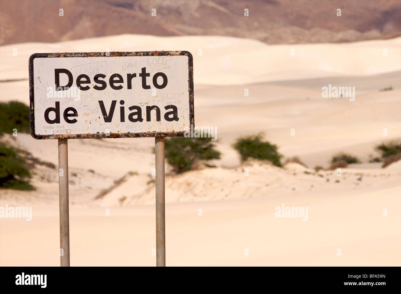 The 'Deserto de Viana' in the center of the island, Boa Vista, Cape-Verde Stock Photo