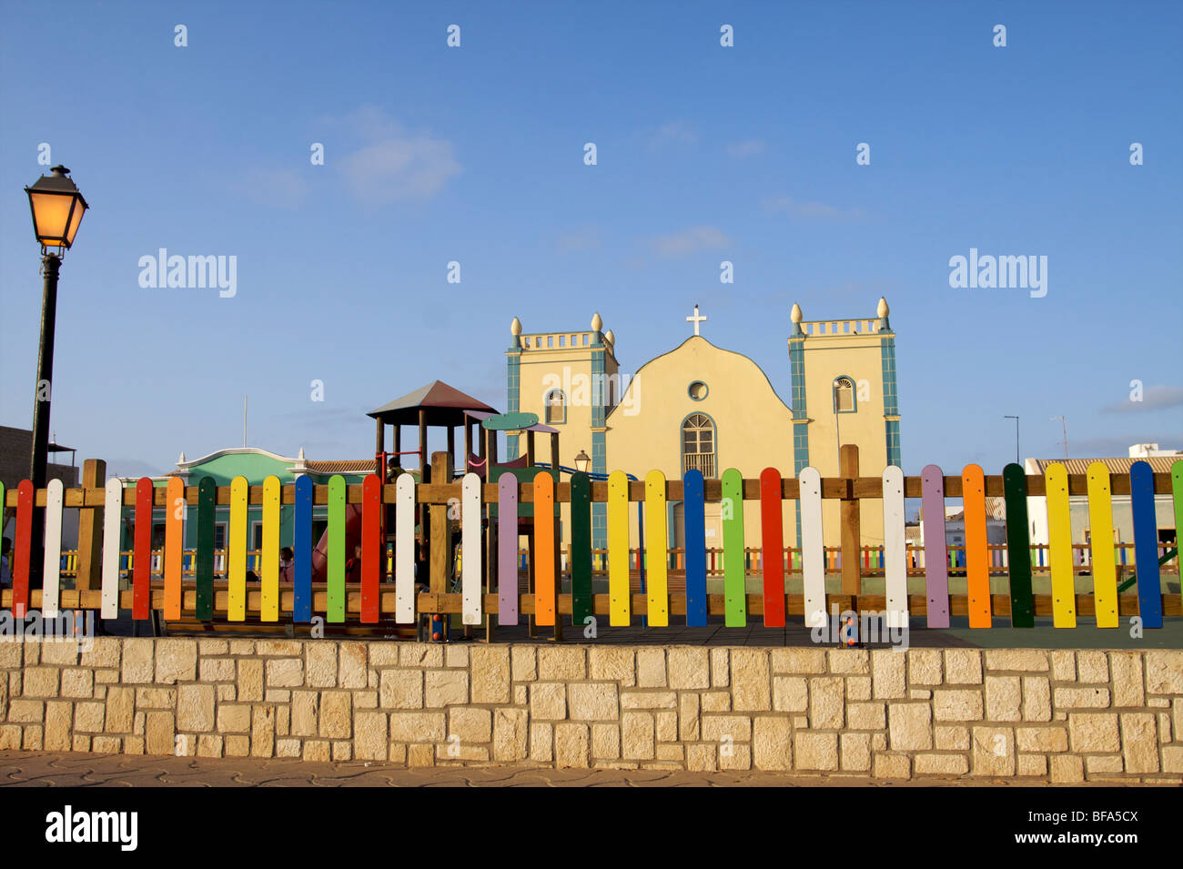 On the harbour of Sal Rei, capitale of Boa Vista, Cape-Verde Stock Photo