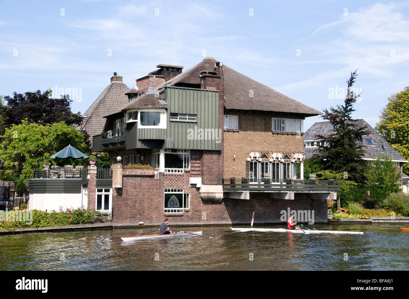 Haarlem Netherlands Holland Town City Spaarne Rowing Stock Photo