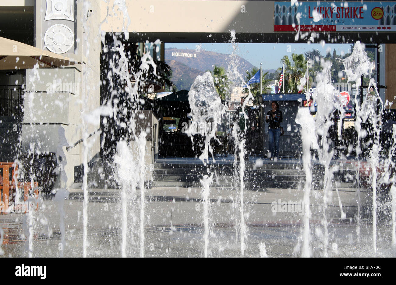 Fountain at the Kodak Theatre Stock Photo