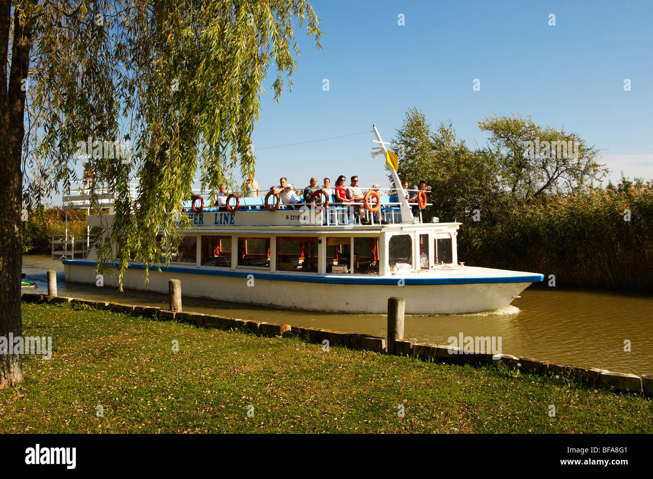 Lake cruiser at Morbish - am - see, Neusiedler See, Austria Stock Photo