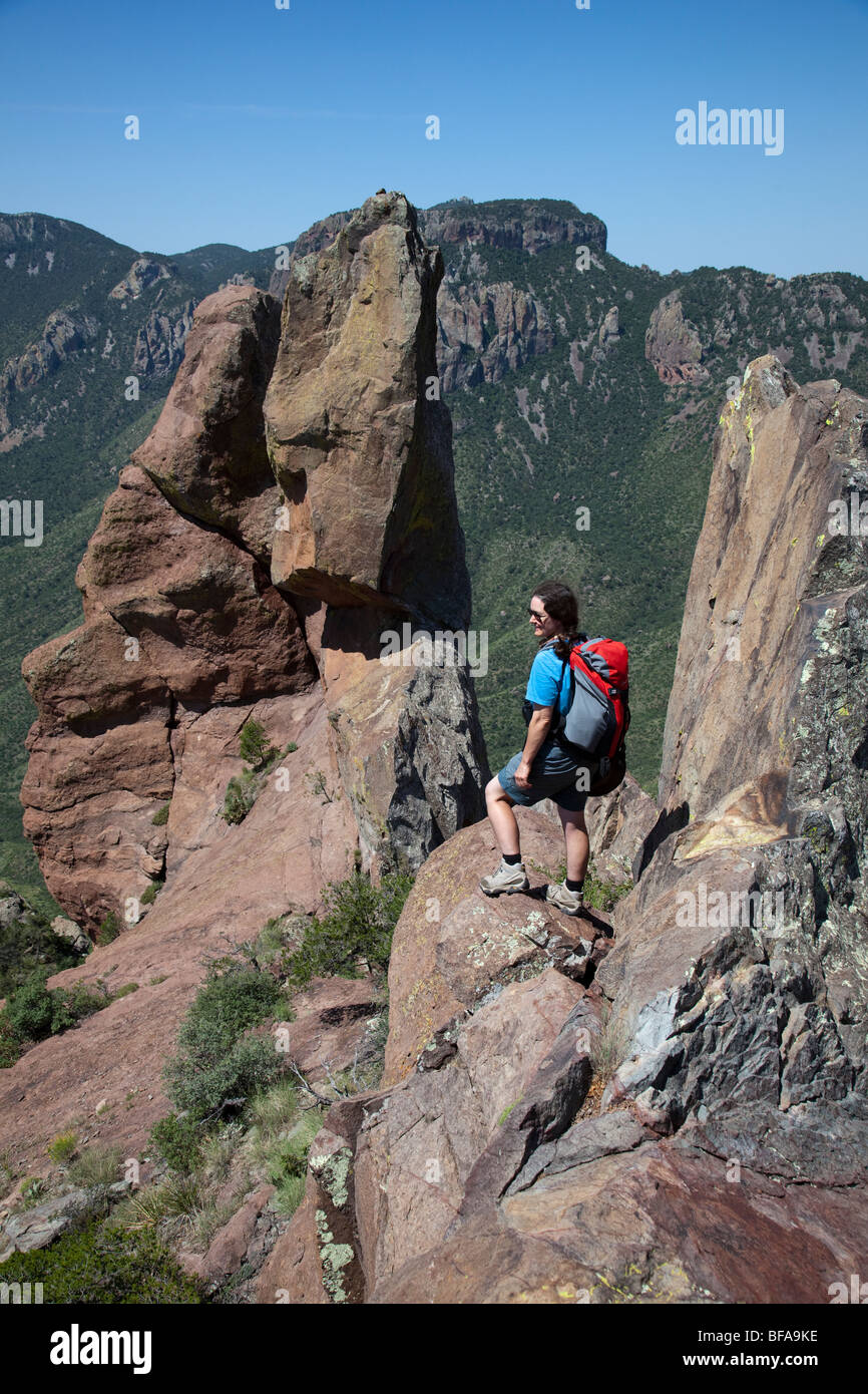 Backpacker on the Lost Mine Trail Big Bend National Park ...
