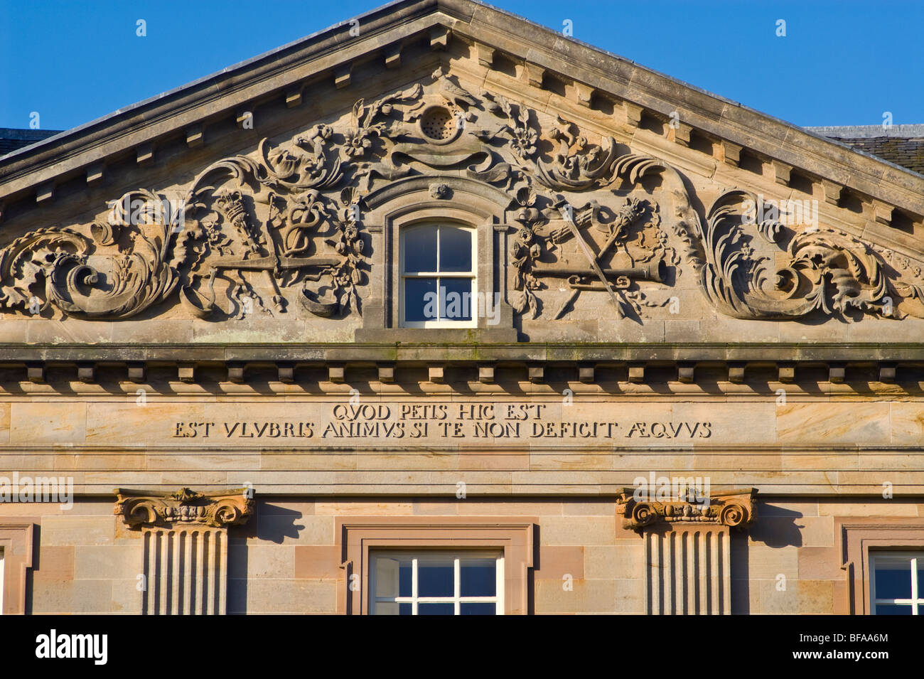 Detail of the Intricate Carvings on Auchinleck House, Ayrshire, Scotland Stock Photo
