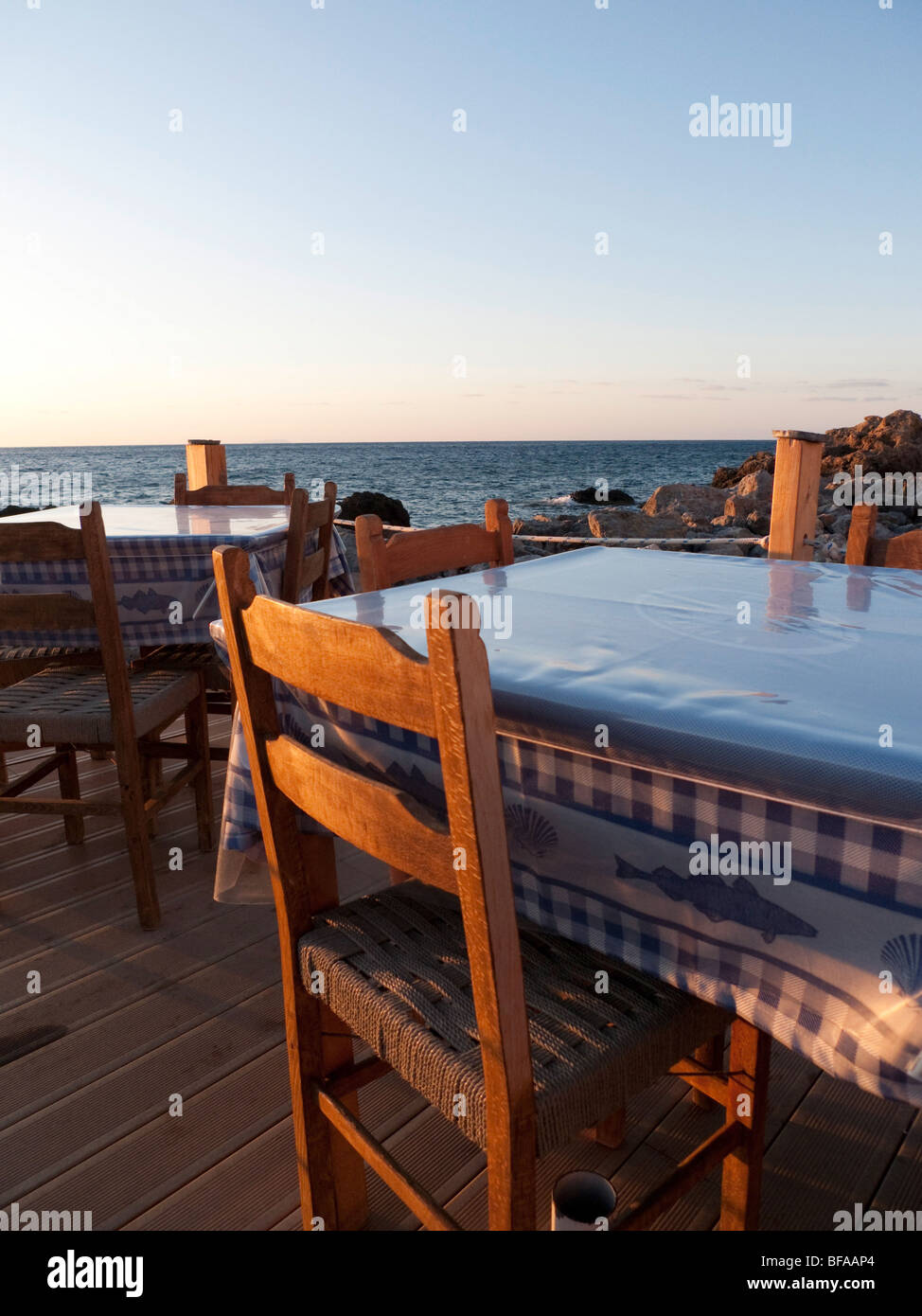 Restaurant at the ocean . Stock Photo