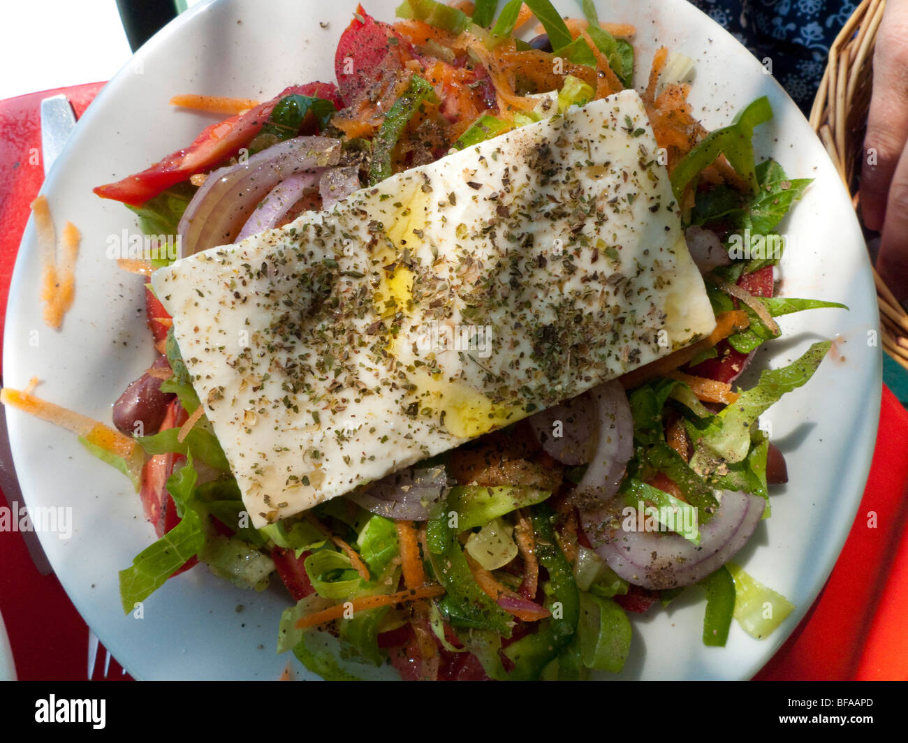 Greek salad . Stock Photo