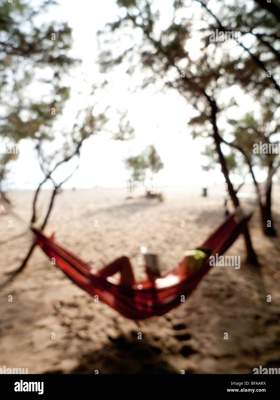 Relaxing in the hammock Stock Photo