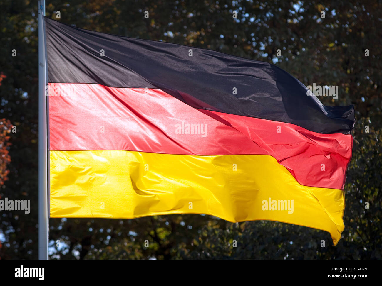 German Flagg at the Castle Bellevue, Germany Stock Photo