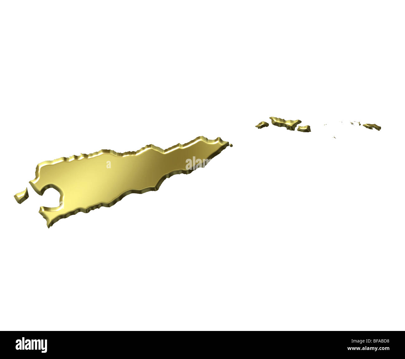 East Timor 3d golden map Stock Photo