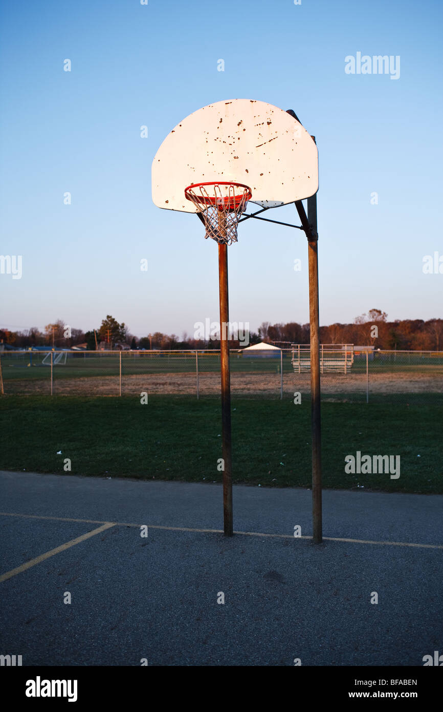 Basketball hoop at a park Stock Photo Alamy