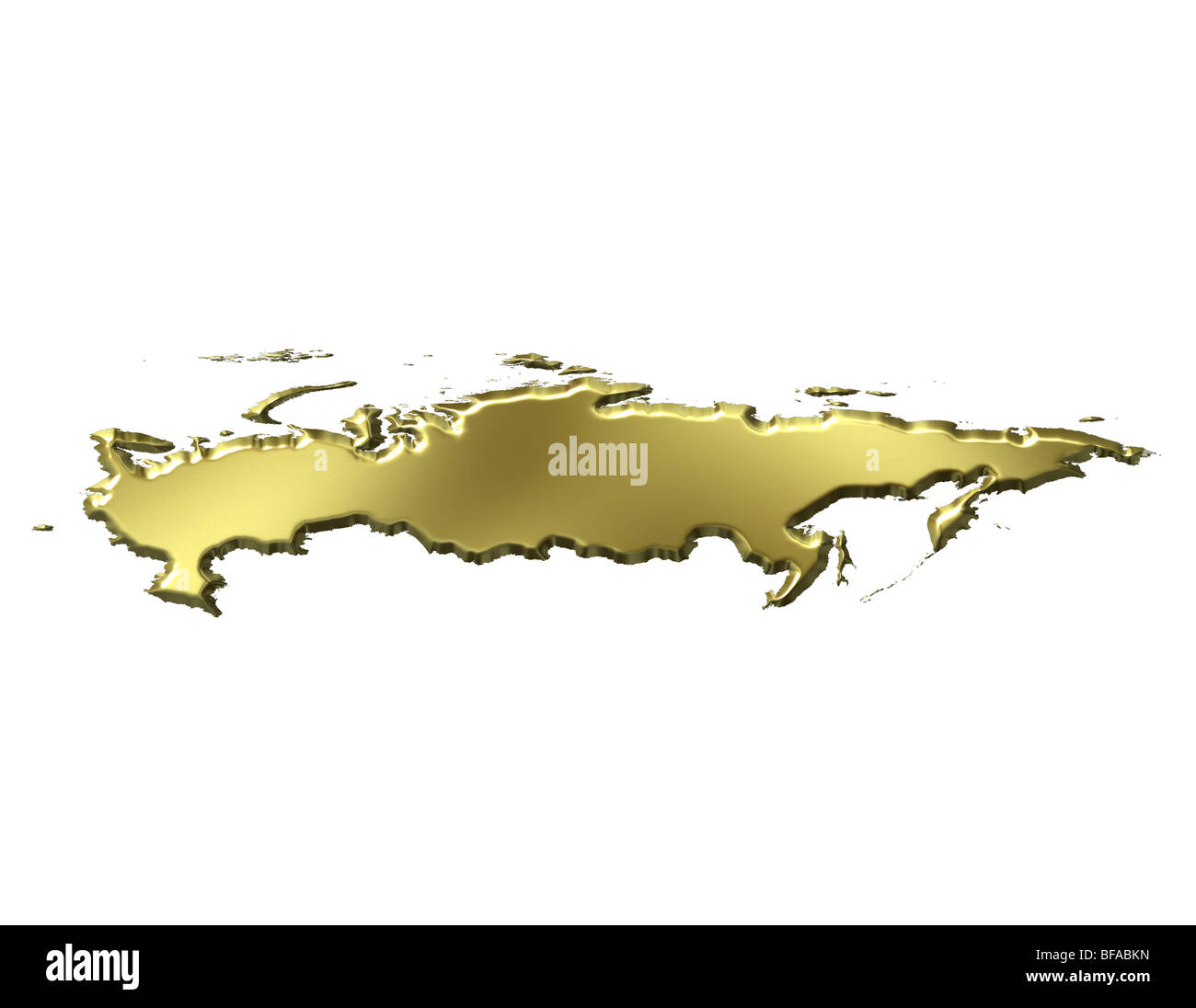 Russia 3d golden map Stock Photo